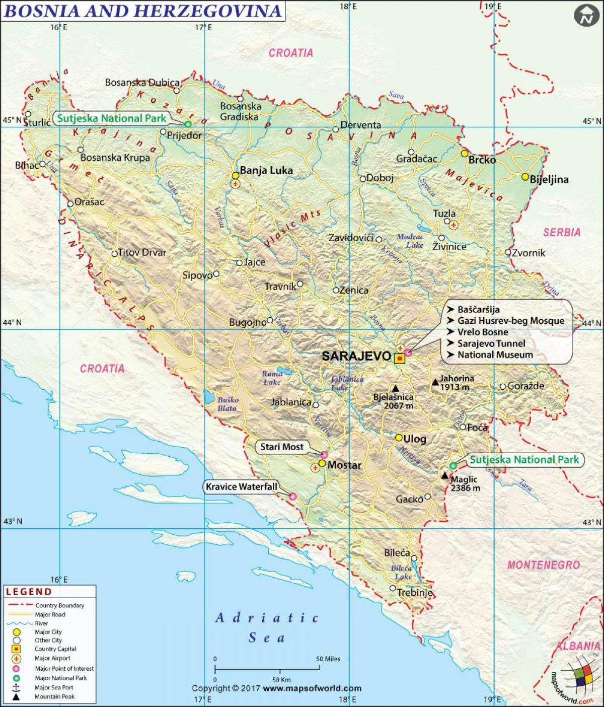 보스니아헤르체고비나 지도