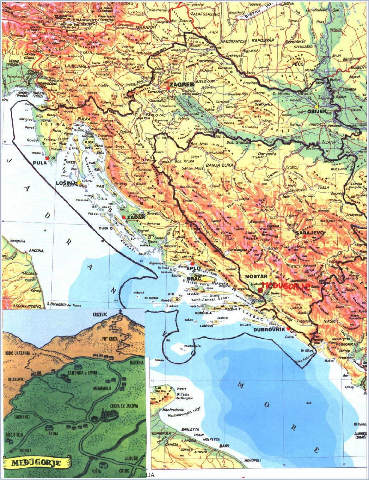 지도 medjugorje 보스니아헤르체고비나