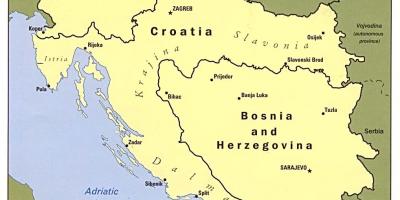 의 지도 보스니아 헤르체고비나와 주변 국가